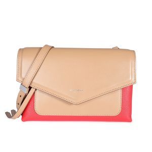 Givenchy Beige & Red Leather Duetto Crossbody Bag